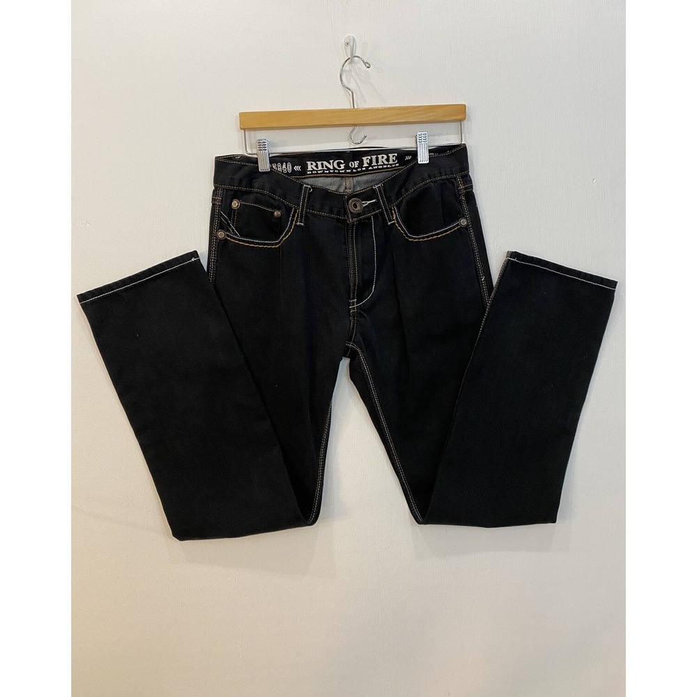 Ring of Fire Men's Hillhurst Slim Straight Black Jeans 32 x 32